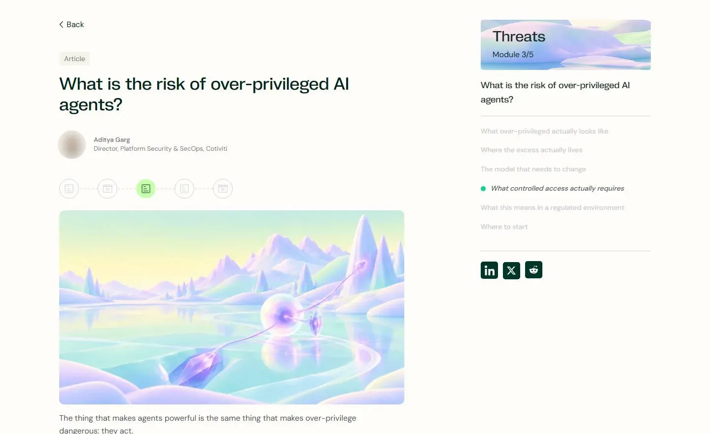 What is the risk of over-privileged AI agents?, the article on token.security, with this scene at its head.