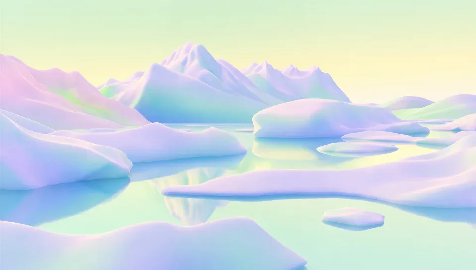 The Threats world: an icy lake under pale mountains.